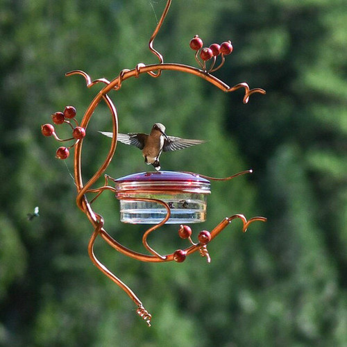 Metal Wild Bird Feeder for Outside, Red Berries Hummingbird Feeder, Bird Feeder for Garden/Courtyard/Backyard Decor, Gift for Bird Lovers