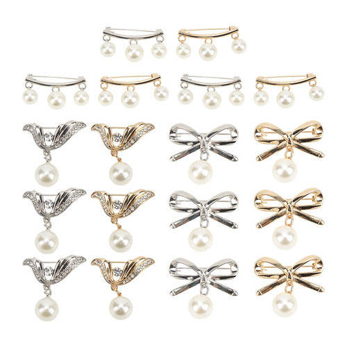 Pearl Brooch, 18Pcs Women Brooch Pins Faux Pearl Brooch Pins Sweater Shawl Pins Clips Neckline Safety Pin Clothing Dresses Decoration Pearl Brooch, 18Pcs Women Brooch Pins Faux Pearl Brooch Pins Sweater Shawl Pins Clips Neckline Safety Pin Clothing Dresses Decoration