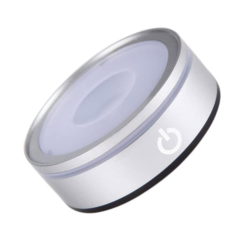 Housoutil Crystal Lamp Holder Night Light LED Light Display Stand Light Base for Glass Light Display Base Table Lamp Desk Lamp Base LED Crystal Stand Plastic to Rotate Decorate Round