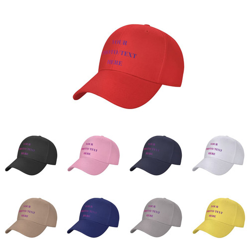 Custom Hat Design Your Photo Text Logo Personalized Baseball Cap Adjustable Trucker Dad Hats for Men Women Red