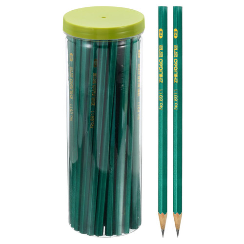 PATIKIL Green Hexagon Pencils, 50 Pack HB Graphite Pencils Wood Pencils Double-Ended Pencil for Classroom Office Engineering Marking