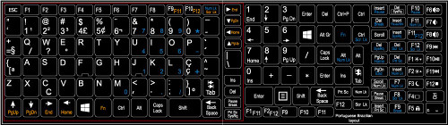 4Keyboard Portuguese Brazilian Notebook Non-Transparent Black Keyboard Stickers