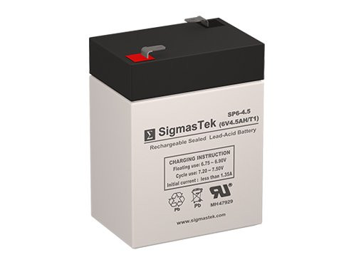 Lithonia ELB06042 Replacement Battery - 6 Volt 4.5 AH F1 Terminal by SigmasTek
