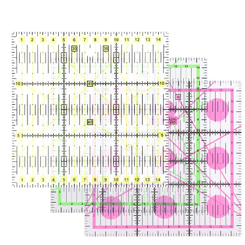 Sewing Ruler Tool Square Patchwork Ruler Clear 3Pcs Stitching Sewing Measure Quilting Ruler Quilt Ruler Embroidery Tailor Ruler Rulers