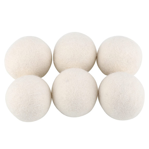 Cyrank Wool Dryer Balls,6Pcs Natural Fabric Softener Reusable Dryer Balls Water Absorption 6cm Laundry Softener Dryer Ball