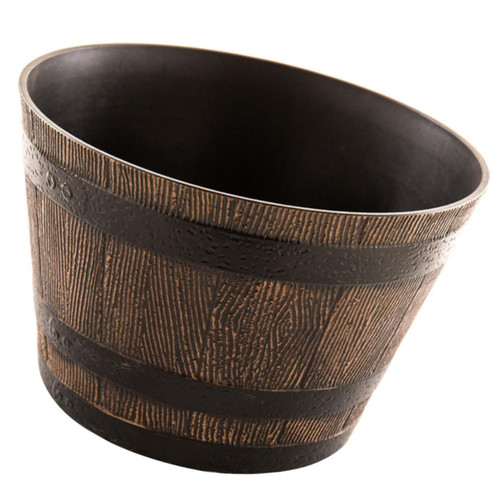 FUNOMOCYA Whiskey Bucket Garden Flower Barrels Outdoor Planter Rustic Flower Pot Garden Whiskey Barrel Whiskey Plant Barrel Planter Pot Container Garden Hose Pot Tree Pattern Resin Plant Pot