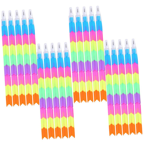 FUNOMOCYA 25Pcs Colored pencils cartoon pens crayon party favor colorful stacking crayons kawaii pens kids stacking pencils kid gifts kids stackable pencils block pen abs stitching child