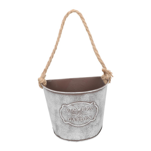 EXQUIMEUBLE Tin Wall Hanging Flower Pot Metal Iron Flower Pot Fence Planters for Outdoor Plants Retro Vintage Hanging Flower Pot Chic Iron Flower Holder Desk Topper Iron Hanging Wrought Iron