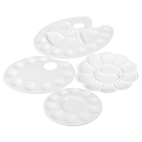 VILLCASE 4pcs Paint Tray Mixture Blender Oil Paint Palette Kid Paint Kids Tray Mixing Palette Water Color Mixing Plates Practical Mixing Trays Child White Plastic Flat Display Board