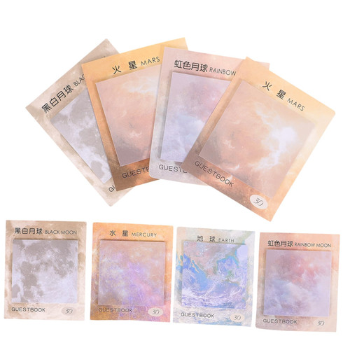 8pcs Sticky Notes Self-Stick Notes Self Stick Notepad Memo Pad Simple Sticker