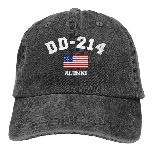DD-214 Alumni American Flag Classic Baseball Cap Trucker Hat Adult Unisex Adjustable Dad Hats Black