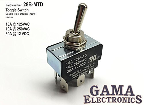 GAMA Electronics 30 Amp Toggle Switch DPDT On-On