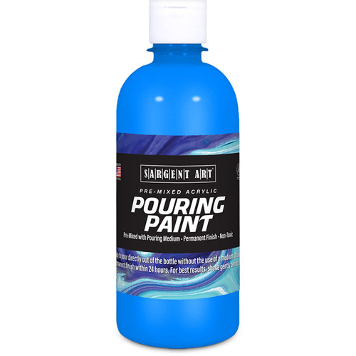 Sargent Art, 16 oz, Spectral Blue Acrylic Pouring Paint, 16 Fl Oz
