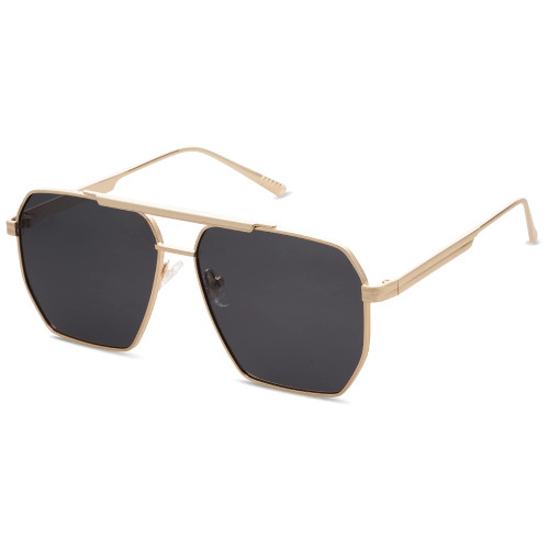 SOJOS Retro Oversized Square Polarized Sunglasses for Women Men Vintage Shades UV400 Classic Large Metal Sun Glasses SJ1161 with Golden/Black Lens SOJOS Retro Oversized Square Polarized Sunglasses for Women Men Vintage Shades UV400 Classic Large Metal Sun Glasses SJ1161 with Golden/Black Lens