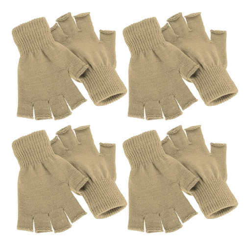 4 Pairs Winter Half Finger Gloves Knitted Fingerless Gloves Fingerless Mittens Warm Stretchy Gloves for Men Women (Beige) 4 Pairs Winter Half Finger Gloves Knitted Fingerless Gloves Fingerless Mittens Warm Stretchy Gloves for Men Women (Beige)