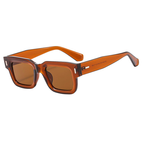 HJSTES Vintage Square Sunglasses Men Womens Trendy Rectangle Sunglasses Retro Thick Frame UV400 Protection(Brown Frame/Brown Lens) HJSTES Vintage Square Sunglasses Men Womens Trendy Rectangle Sunglasses Retro Thick Frame UV400 Protection(Brown Frame/Brown Lens)