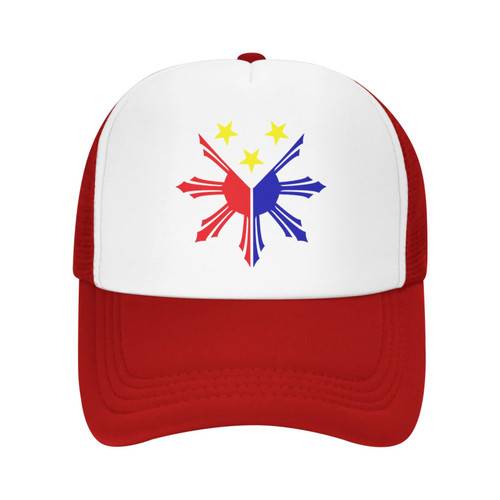 Philippine Flag Adjustable Baseball Caps Teen Mesh Hat Classics Gridding Teenis Cap Sun Hats Red