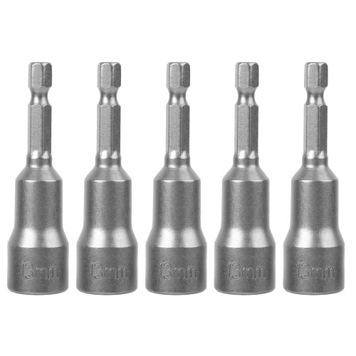 Magnetic Hex Socket Tool Steel Electric Screwdriver Drill Bit Adapter Set - 5pcs, 13mm, Strong Magnet