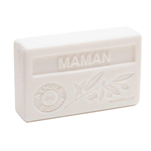 Maison du Savon de Marseille - French Soap made with Organic Argan Oil - Mothers Fragrance (Maman) - 100 Gram Bar