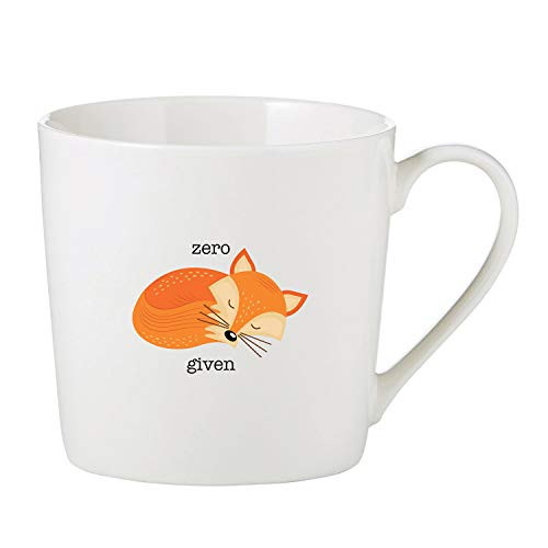 SB Design Studio D2222 Sips Bone China Cafe Mug/Coffee Cup, 14-Ounce, Zero Fox Given