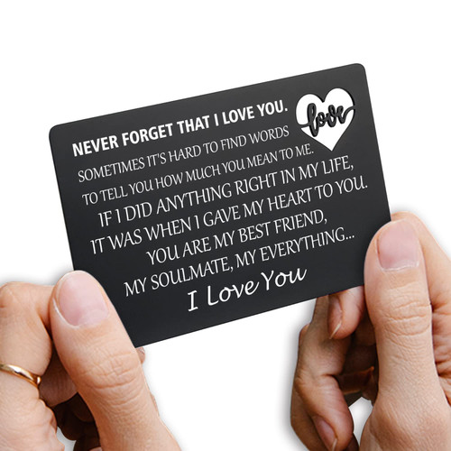 FTONENI Engraved Wallet Insert for Boyfriend Husband Him, Anniversary Wallet Insert Card for Men or Women, Birthday Wedding Deployment Gifts Cards for Couples FTONENI Engraved Wallet Insert for Boyfriend Husband Him, Anniversary Wallet Insert Card for Men or Women, Birthday Wedding Deployment Gifts Cards for Couples