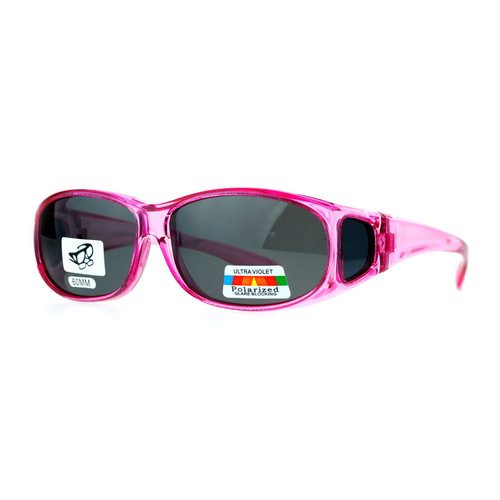 Polarized Fit Over Glasses Womens Sunglasses Oval Rectangular Frame Pink