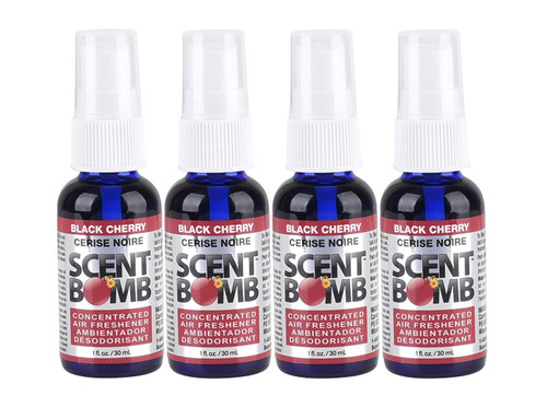 Scent Bomb 100% Concentrated Air Freshener Car/Home Spray [Choose The Scent] (Black Cherry, 4 Bottles)