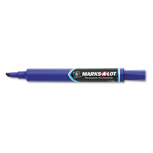 Marks-a-lot Avery 08884 Large Chisel Tip Permanent Marker, Purple, 12 Each/Dz