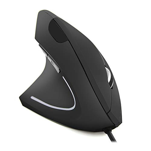 Left Handed Mouse, Vertical Ergonomic Mouse Wired, FIRSTMEMORY OpticalMice800/1200/1600DPI for Computer PC Laptop Desktop Mac