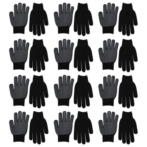 Nagris 12 Pair Gloves With Rubber Dots Single Sided Pvc Dotted Working Gloves Polyester And Cotton Work Gloves With Grip Dots