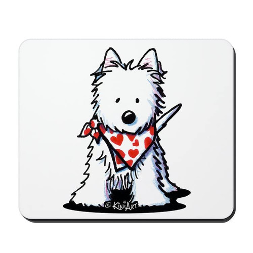 CafePress Heart Scarf Westie Mousepad Non-Slip Rubber Gaming Mousepad