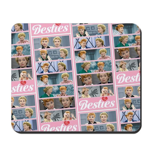 CafePress I Love Lucy: Besties Pattern Mousepad Non-Slip Rubber Gaming Mousepad