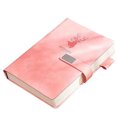 BSHITWO Thick Journal Lined Notebook,- 416 Pages A5 Notebook College Ruled Journal, Leather Hardcover, Magnetic Buckle, for Women Men School Office Work Writing, 5.7" x 8.26"Pink