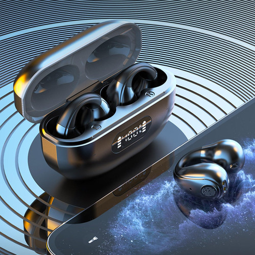 Lovskoo Wireless Bluetooth Earbuds Clip-On Noise Cancelling Earbuds Wireless Bluetooth Headphone Open Ear Buds Wireless Headset Small Earbuds Wireless Earphones for Running, Sports, Cycling, Driving