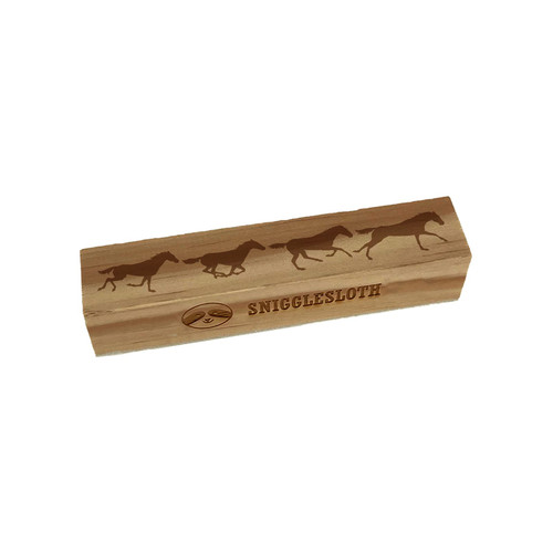 Horse Running Animation Rectangle Rubber Stamp for Stamping Crafting - 2.50in Small