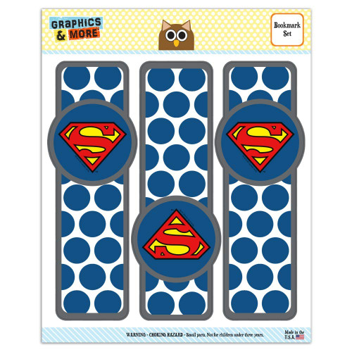 Superman Classic S Shield Logo Set of 3 Glossy Laminated Bookmarks
