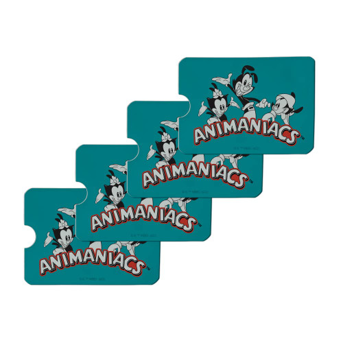 GRAPHICS & MORE Animaniacs B&W Logo Credit Card RFID Blocker Holder Protector Wallet Purse Sleeves Set of 4