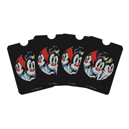 GRAPHICS & MORE Animaniacs Group Stuck Credit Card RFID Blocker Holder Protector Wallet Purse Sleeves Set of 4