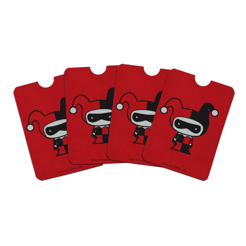 GRAPHICS & MORE Harley Quinn Cute Chibi Character Credit Card RFID Blocker Holder Protector Wallet Purse Sleeves Set of 4