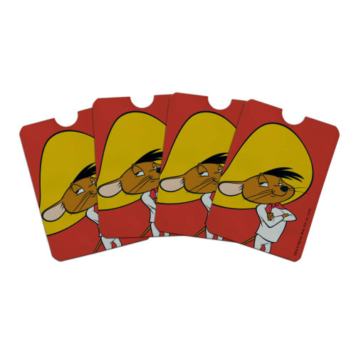 GRAPHICS & MORE Looney Tunes Speedy Gonzales Credit Card RFID Blocker Holder Protector Wallet Purse Sleeves Set of 4