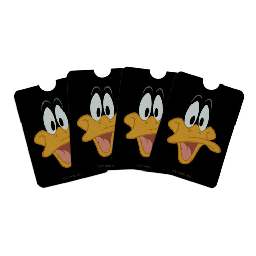 GRAPHICS & MORE Looney Tunes Daffy Face Credit Card RFID Blocker Holder Protector Wallet Purse Sleeves Set of 4