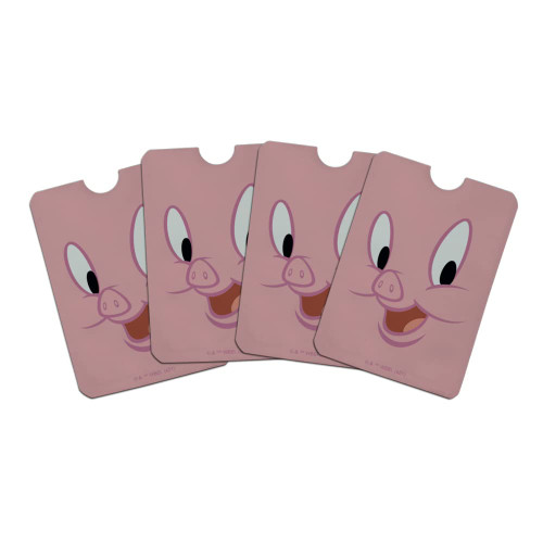 GRAPHICS & MORE Looney Tunes Porky Face Credit Card RFID Blocker Holder Protector Wallet Purse Sleeves Set of 4