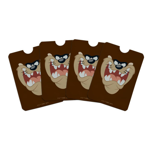 GRAPHICS & MORE Looney Tunes Taz Face Credit Card RFID Blocker Holder Protector Wallet Purse Sleeves Set of 4