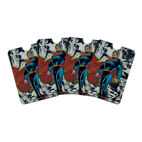 GRAPHICS & MORE Superman Glowing Aura Credit Card RFID Blocker Holder Protector Wallet Purse Sleeves Set of 4