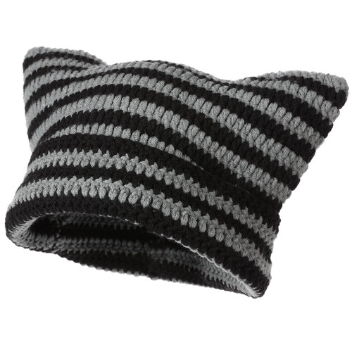 Crochet Hats for Women Y2k-Accessories Vintage Beanies Cat Beanie Fox Hat Grunge Accessories Knit Hat Winter Warm Little Devil Hat Slouchy Beanies for Women Girl