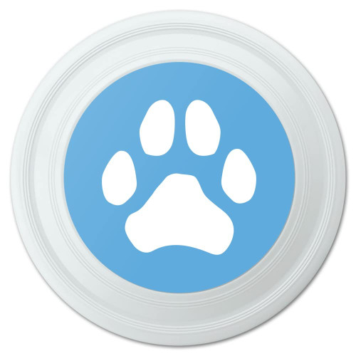 GRAPHICS & MORE Paw Print Dog Cat White on Black Novelty 9" Flying Disc
