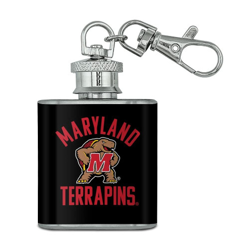 Maryland Terrapin Stainless Steel 1oz Mini Flask Key Chain