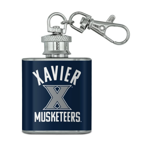 Xavier University Musketeers Logo Stainless Steel 1oz Mini Flask Key Chain