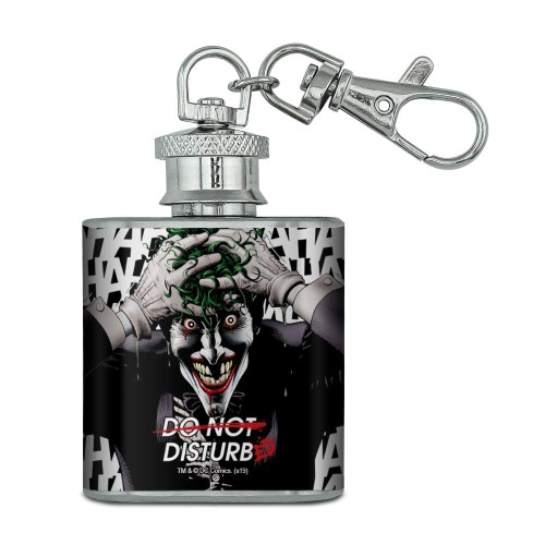 Batman Disturbed Joker Stainless Steel 1oz Mini Flask Key Chain