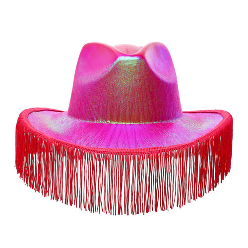 CHICTRY Western Fringed Cowboy Hat Sparkly Glitter Cowboy Hat Space Cowgirl Hat Neon Party Accessories for Cosplay Costume Hot Pink One Size CHICTRY Western Fringed Cowboy Hat Sparkly Glitter Cowboy Hat Space Cowgirl Hat Neon Party Accessories for Cosplay Costume Hot Pink One Size